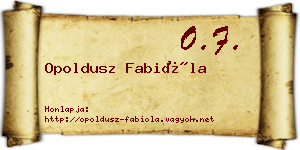 Opoldusz Fabióla névjegykártya